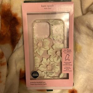Kate Spade, new iPhone 6.1”, phone case, pink,floral, hard shell phone case,